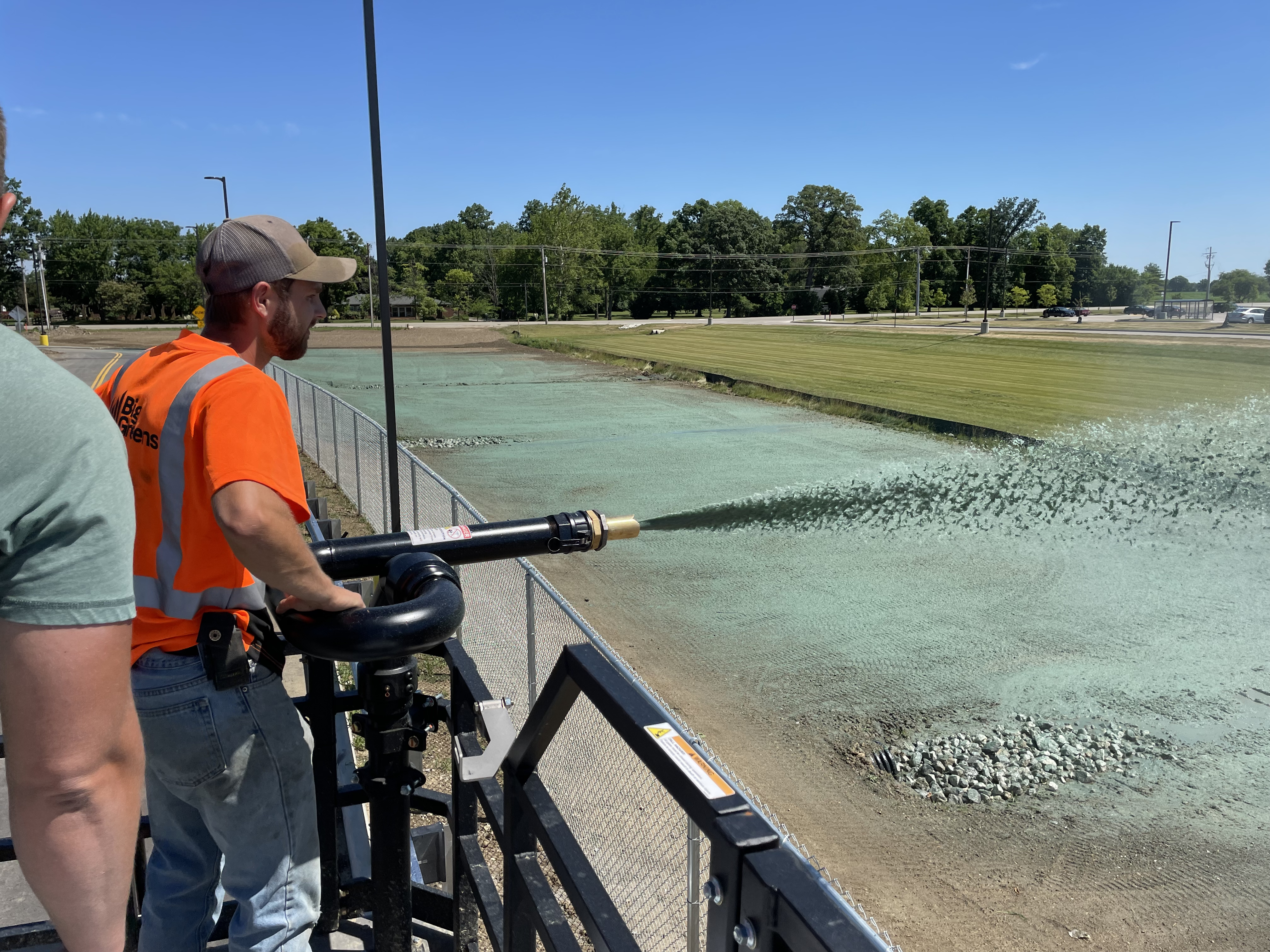 Laying down some hydroseed.